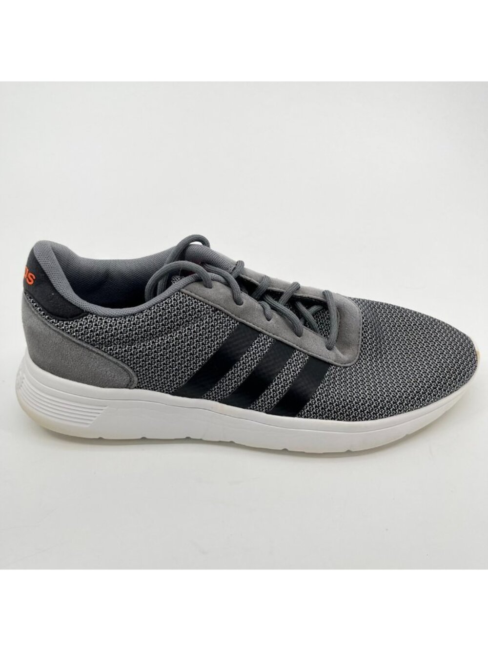 Adidas Lite Racer Mens Size 9.5 Gray Black White Athletic Running Shoes Sneakers